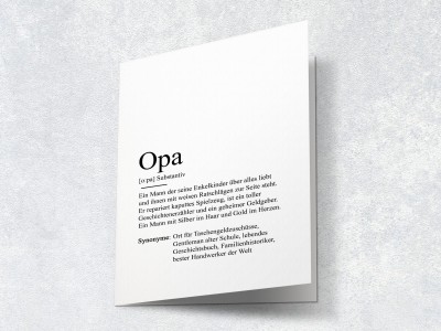 10x Definition "Opa" Grußkarte - 2