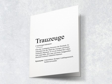10x Definition "Trauzeuge" Grußkarte - 2
