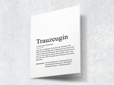 10x Definition "Trauzeugin" Grußkarte - 2