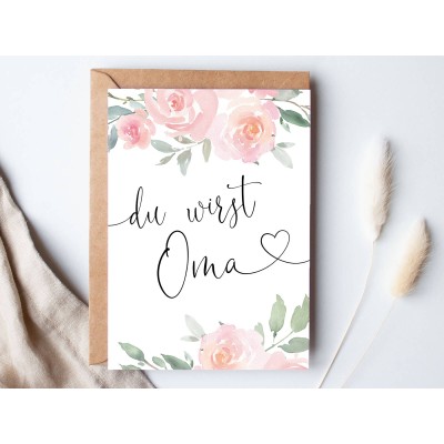 5x Postkarte "Oma" Roses - 2
