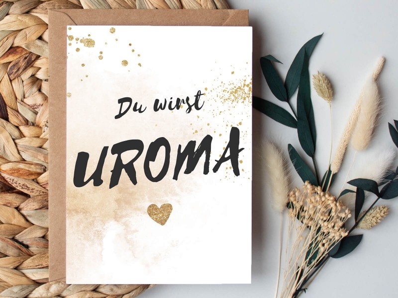 5x Postkarte "Uroma" Glitter - 1