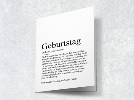 10x Definition "Geburtstag" Grußkarte - 2