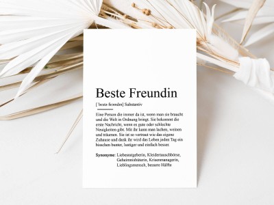 10x Definition "Beste Freundin" Postkarte - 1