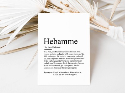 10x Definition "Hebamme" Postkarte - 1