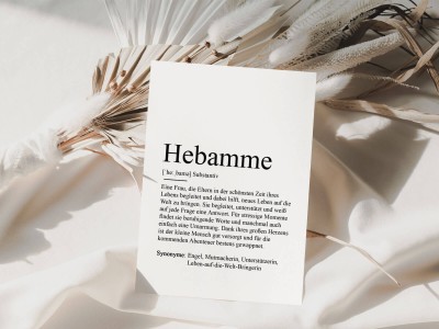 10x Definition "Hebamme" Postkarte - 2