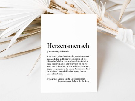 10x Definition "Herzensmensch" Postkarte