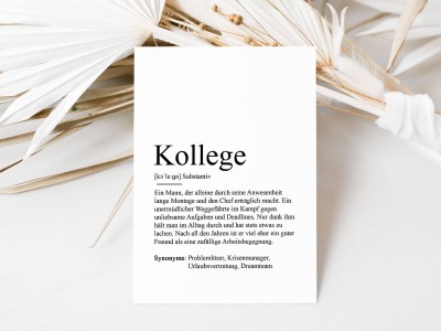 10x Definition "Kollege" Postkarte - 1