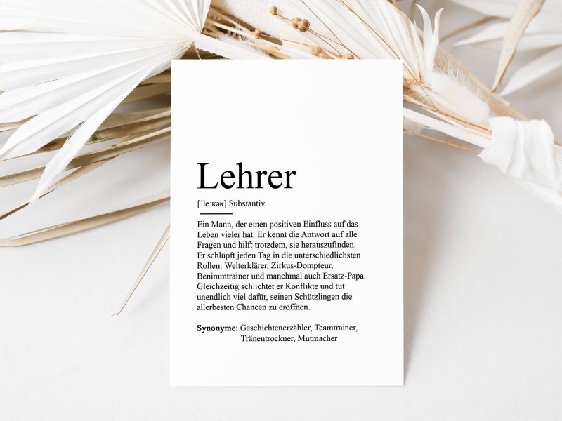 10x Definition "Lehrer" Postkarte - 1