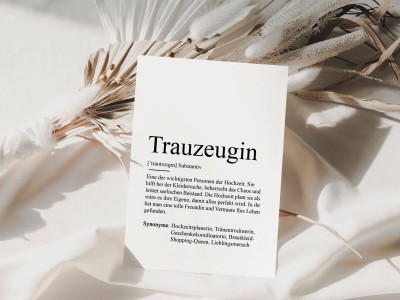 10x Definition "Trauzeugin" Postkarte - 2