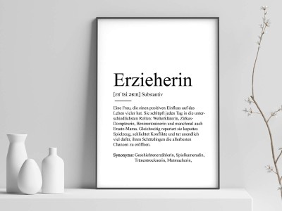 2x Definition "Erzieherin" Poster - 1