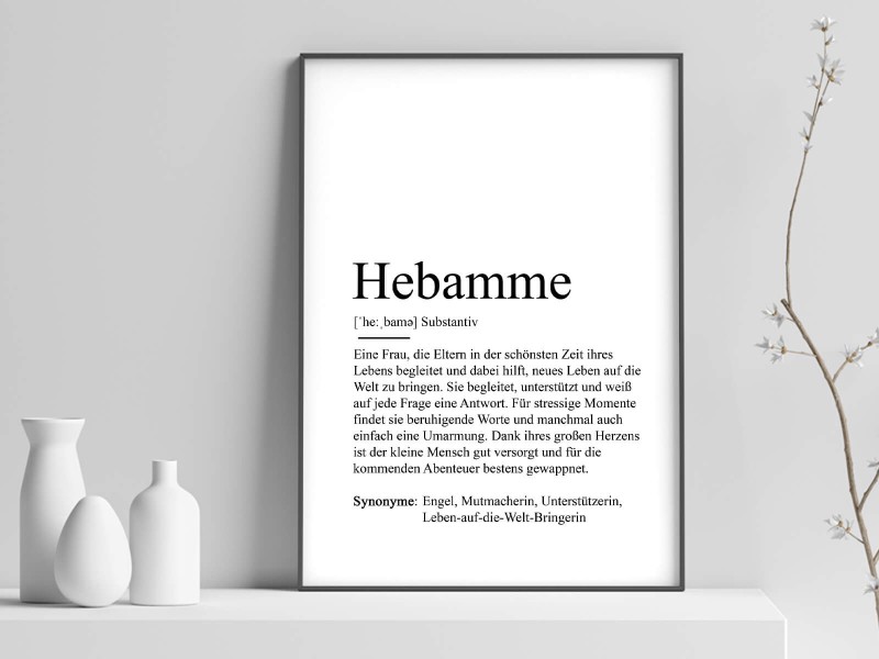 2x Definition "Hebamme" Poster - 1
