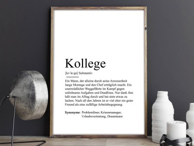 2x Definition "Kollege" Poster - 2