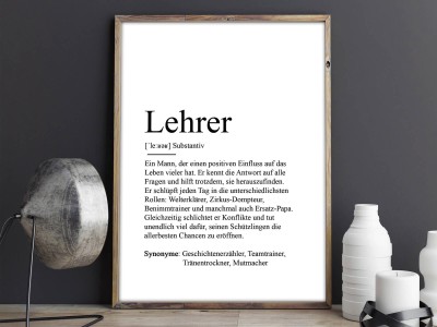 2x Definition "Lehrer" Poster - 2