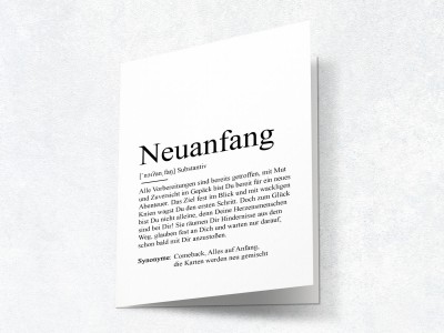 10x Definition "Neuanfang" Grußkarte - 2