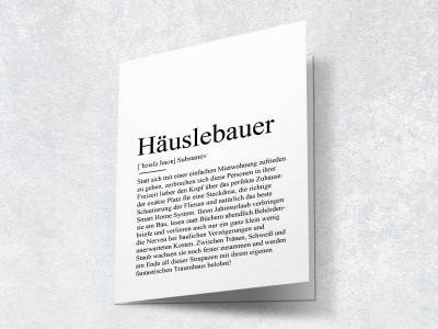 10x Definition "Häuslebauer" Grußkarte - 2