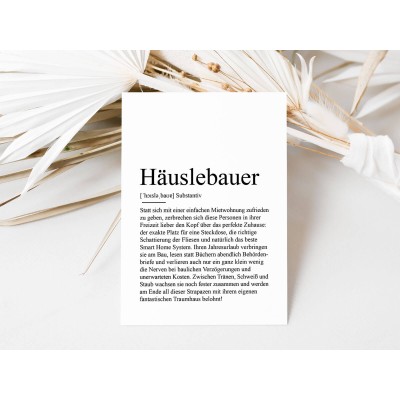 10x Definition "Häuslebauer" Postkarte - 1