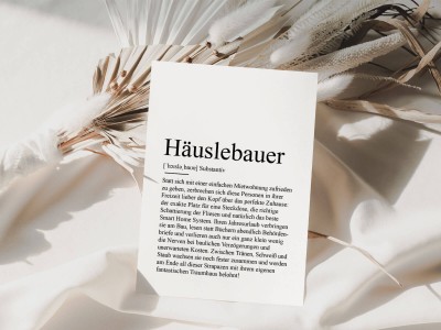 10x Definition "Häuslebauer" Postkarte - 2