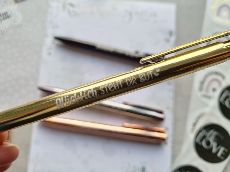 10x Metallic-Kugelschreiber "Glücklich" rosegold - 4