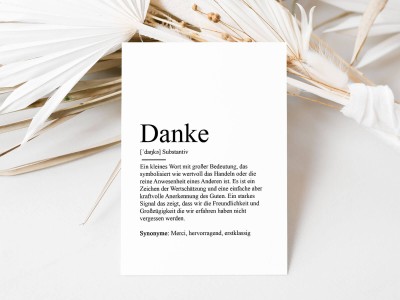 10x Definition "Danke" Postkarte - 1