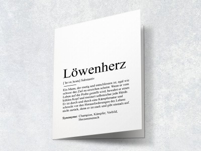 10x Definition "Löwenherz" Grußkarte - 2