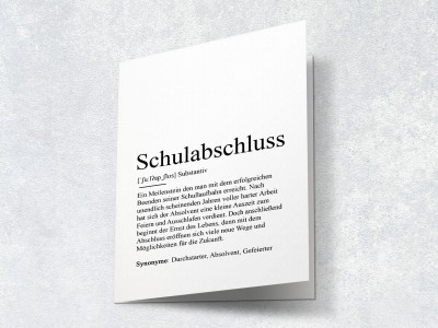 10x Definition "Schulabschluss" Grußkarte - 2