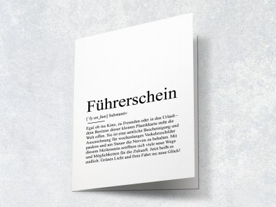 10x Definition "Führerschein" Grußkarte - 2