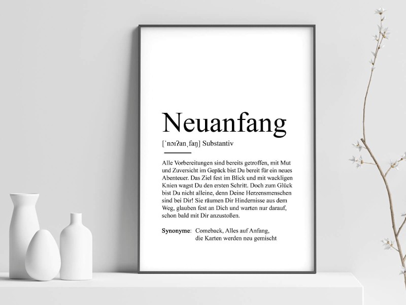 2x Definition "Neuanfang" Poster - 1