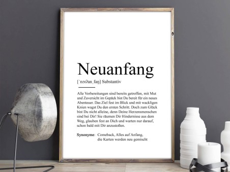 2x Definition "Neuanfang" Poster - 2