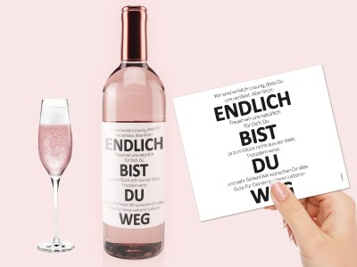 10x Wein-Etikett "Endlich Weg" - 1