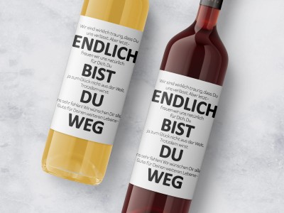 10x Wein-Etikett "Endlich Weg" - 3
