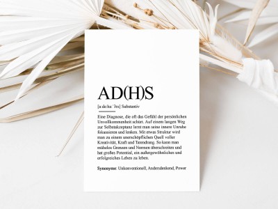 10x Definition "ADHS" Postkarte - 1