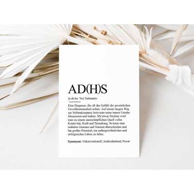 10x Definition "ADHS" Postkarte - 1
