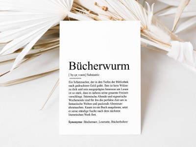 10x Definition "Bücherwurm" Postkarte - 1