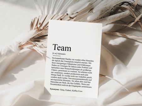 10x Definition "Team" Postkarte - 2