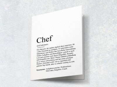 5x Definition "Chef" Grußkarte - 2