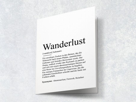 5x Definition "Wanderlust" Grußkarte - 2