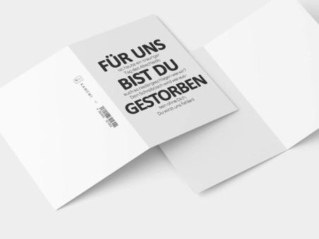 5x "Für uns bist Du gestorben" Grußkarte - 2