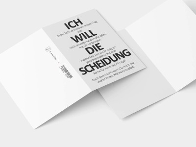 5x "Ich will die Scheidung" Grußkarte - 1