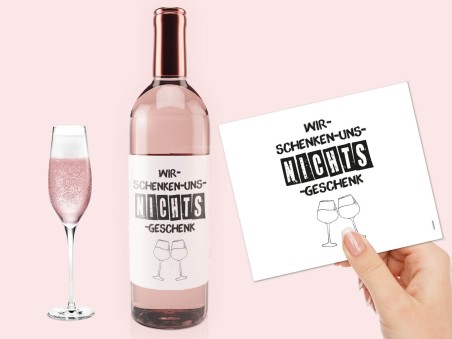 10x Wein-Etikett "NICHTS-Geschenk"