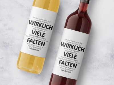 10x Wein-Etikett "Wirklich viele Falten" - 3