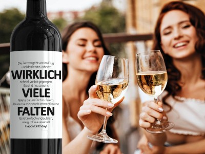 10x Wein-Etikett "Wirklich viele Falten" - 2